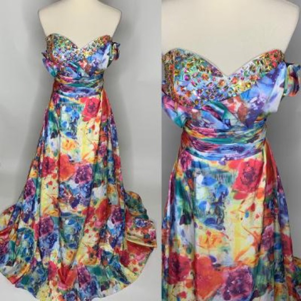Water color formal gown